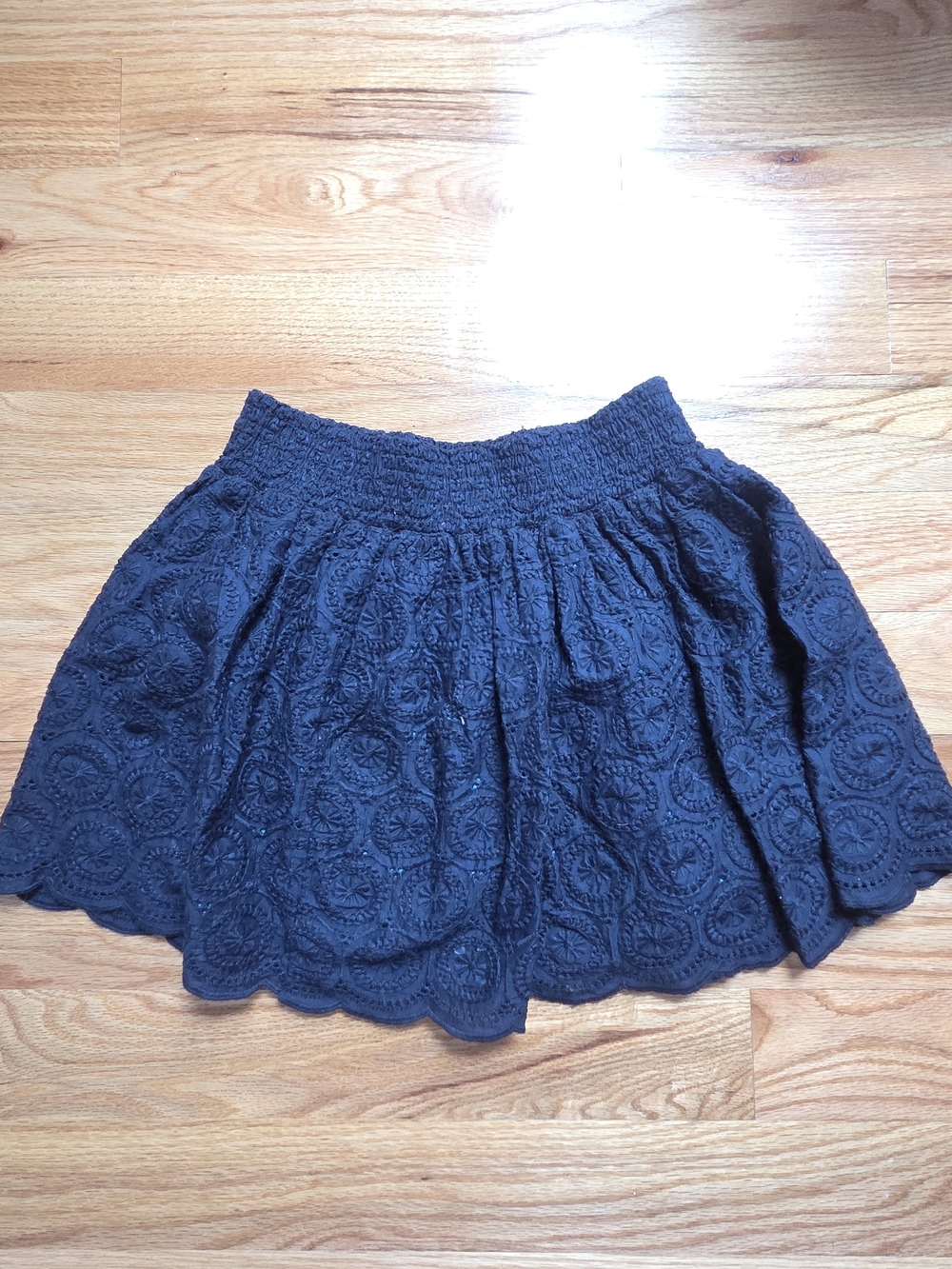 Aeropostale Black Eyelet Circle Skirt